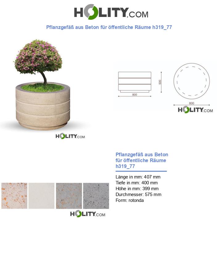 Pflanzgefäß aus Beton für öffentliche Räume h319_77