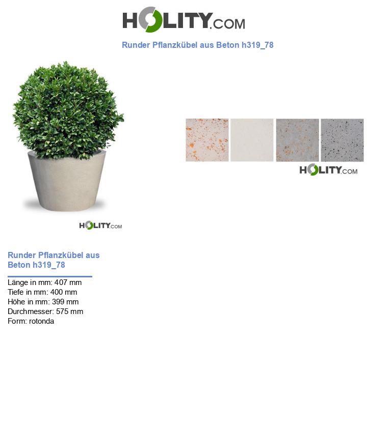 Runder Pflanzkübel aus Beton h319_78