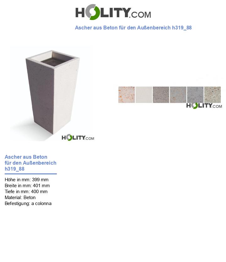 Ascher aus Beton für den Außenbereich h319_88