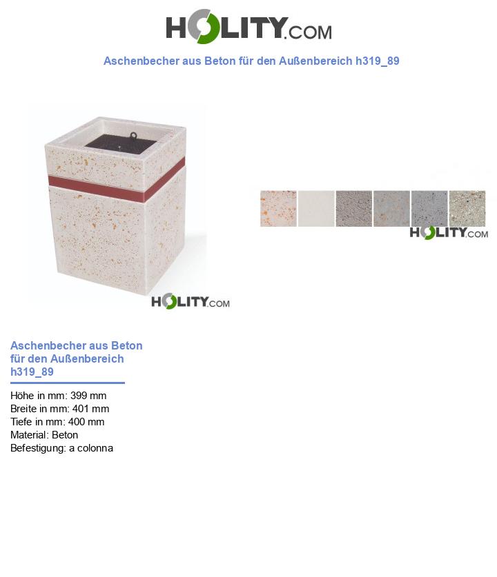 Aschenbecher aus Beton für den Außenbereich h319_89