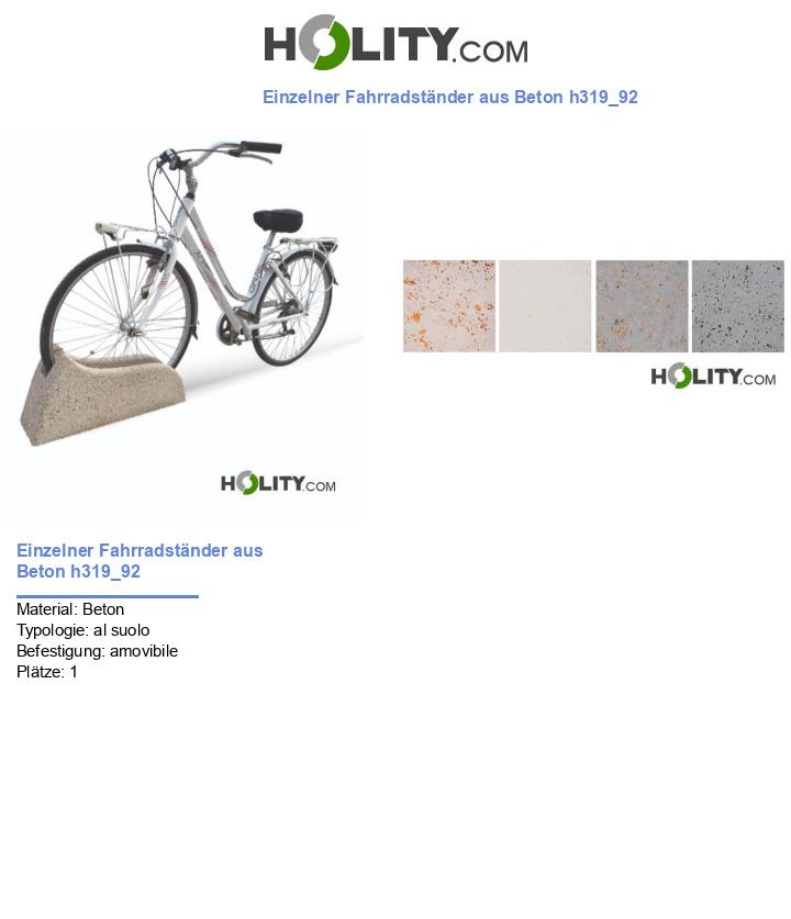 Einzelner Fahrradständer aus Beton h319_92