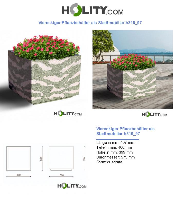 Viereckiger Pflanzbehälter als Stadtmobiliar h319_97