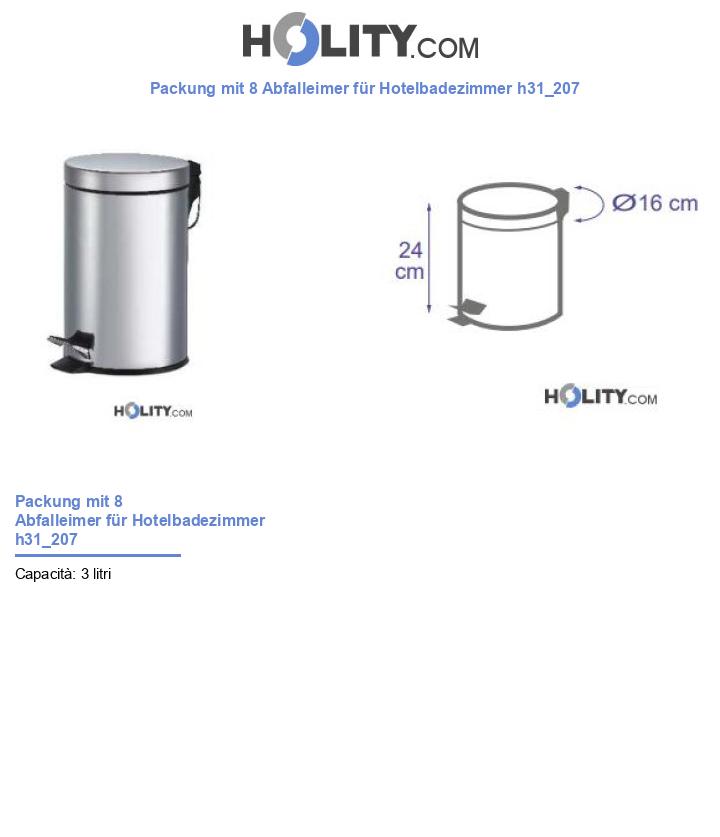 Packung mit 8 Abfalleimer für Hotelbadezimmer h31_207
