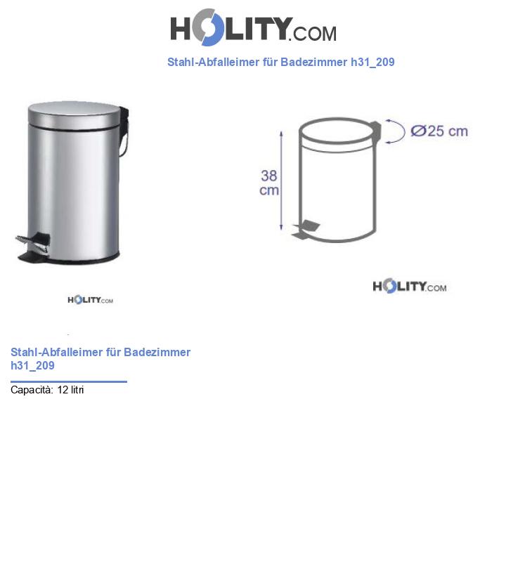 Stahl-Abfalleimer für Badezimmer h31_209