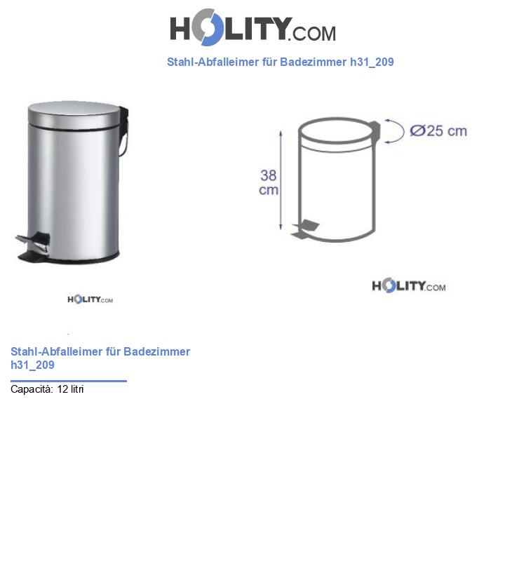 Abfallbehälter für Badezimmer aus Stahl h31_209
