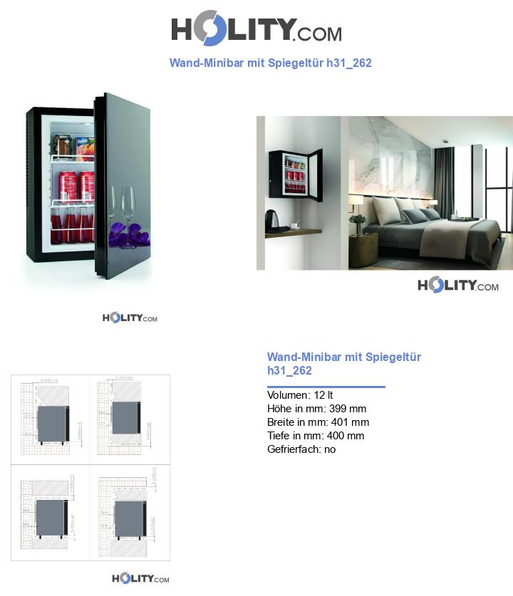 Wand-Minibar mit Spiegeltür h31_262