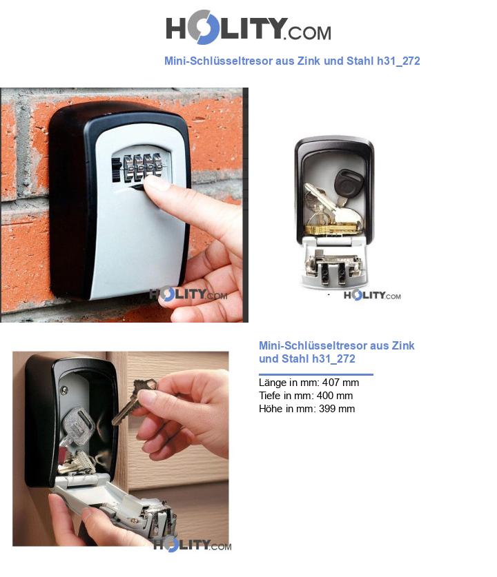 Mini-Schlüsseltresor aus Zink und Stahl h31_272