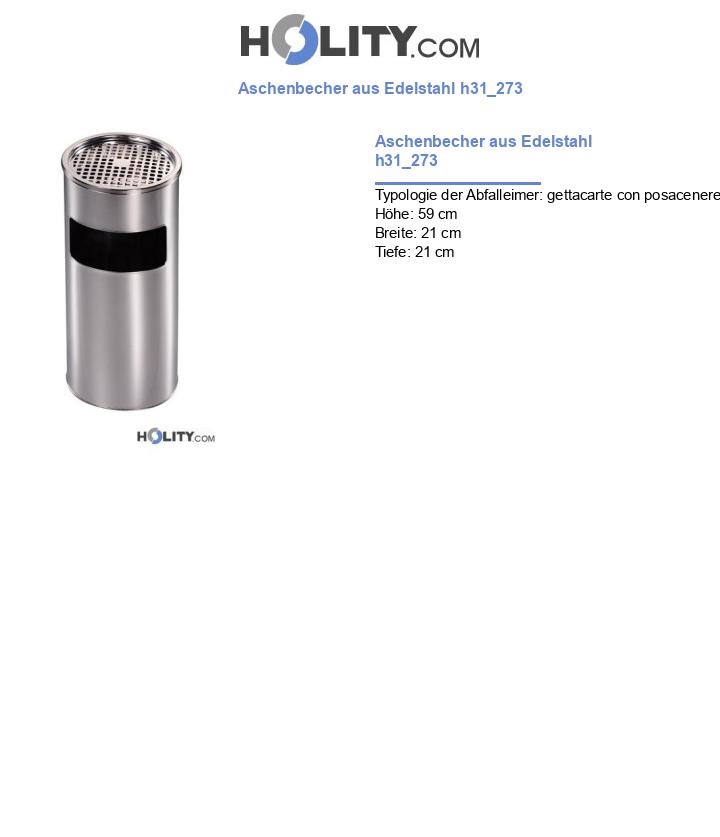 Aschenbecher aus Edelstahl h31_273