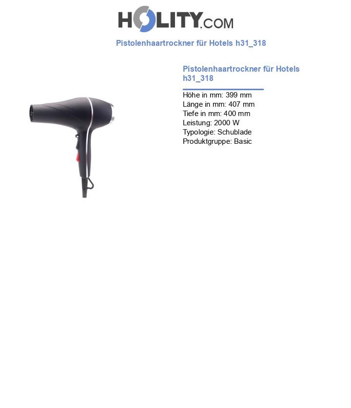 Pistolenhaartrockner für Hotels h31_318