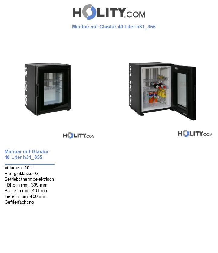 Minibar mit Glastür 40 Liter h31_355