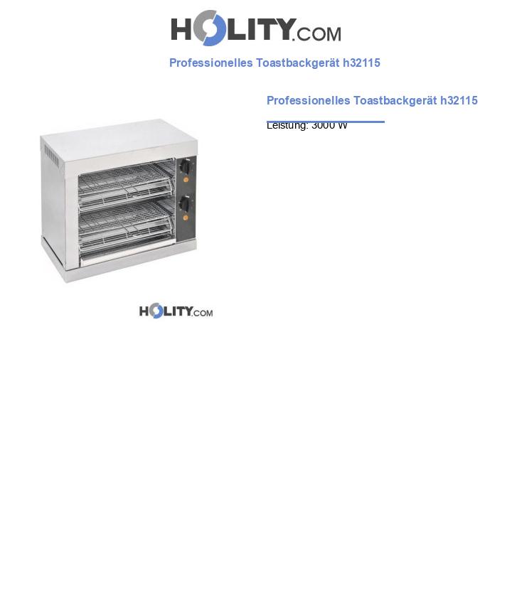 Professionelles Toastbackgerät h32115