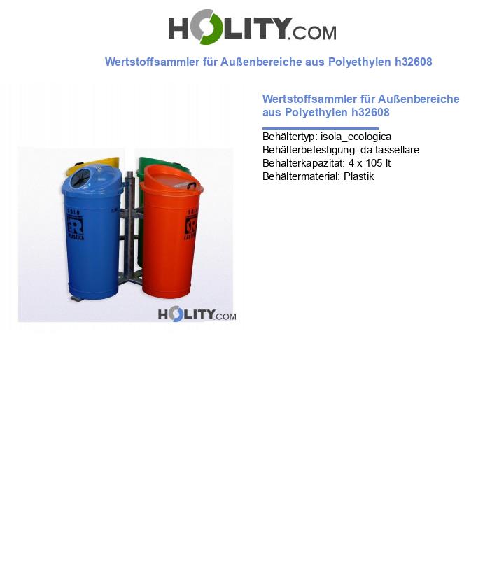 Wertstoffsammler für Außenbereiche aus Polyethylen h32608