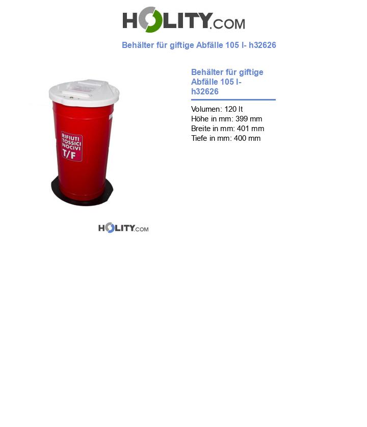 Behälter für giftige Abfälle 105 l- h32626