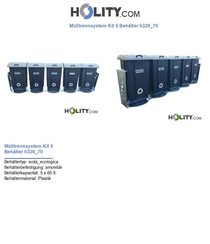 Mülltrennsystem Kit 5 Behälter h326_70