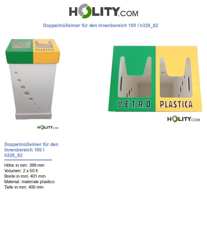 Doppelmülleimer für den Innenbereich 100 l h326_82