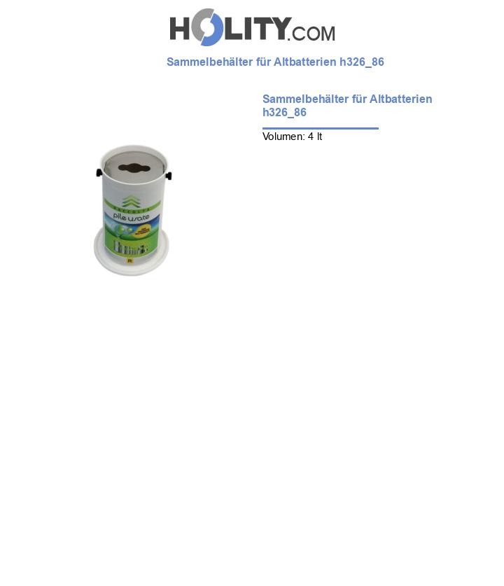 Sammelbehälter für Altbatterien h326_86