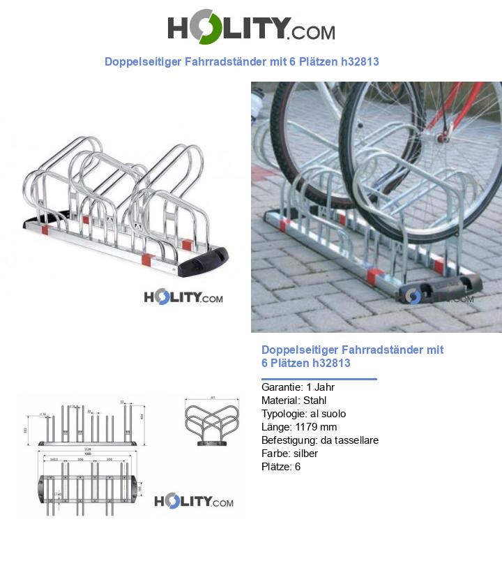 Doppelseitiger Fahrradständer mit 6 Plätzen h32813