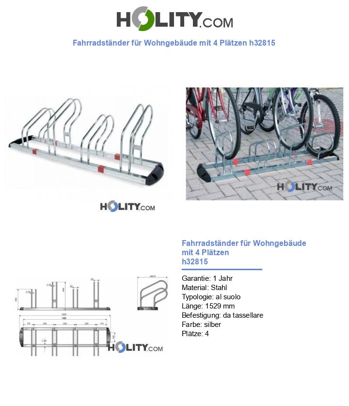 Fahrradständer für Wohngebäude mit 4 Plätzen h32815