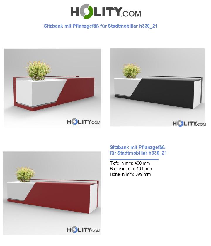 Sitzbank mit Pflanzgefäß für Stadtmobiliar h330_21