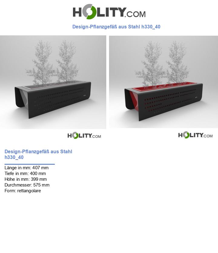Design-Pflanzgefäß aus Stahl h330_40