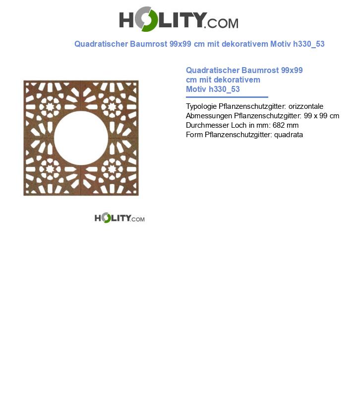 Quadratischer Baumrost 99x99 cm mit dekorativem Motiv h330_53