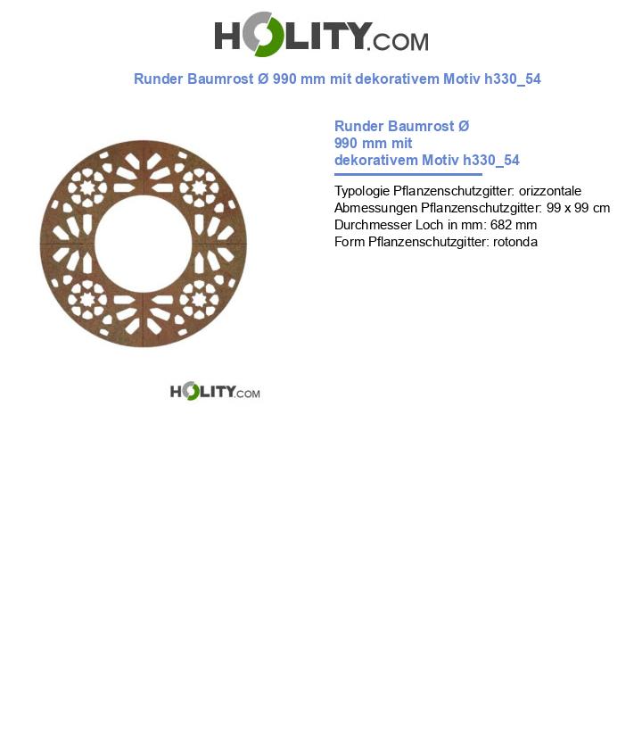 Runder Baumrost Ø 990 mm mit dekorativem Motiv h330_54