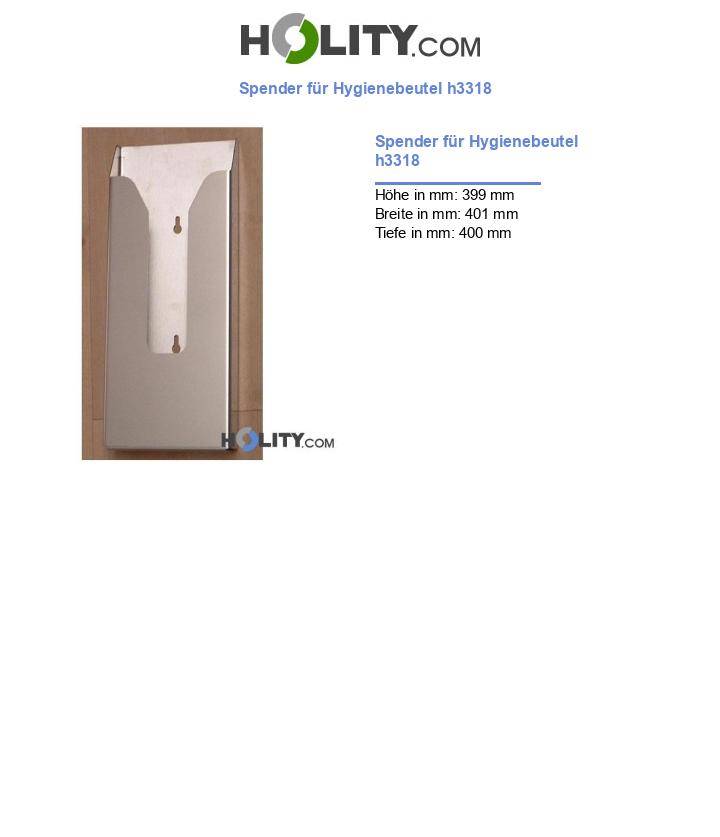Spender für Hygienebeutel h3318