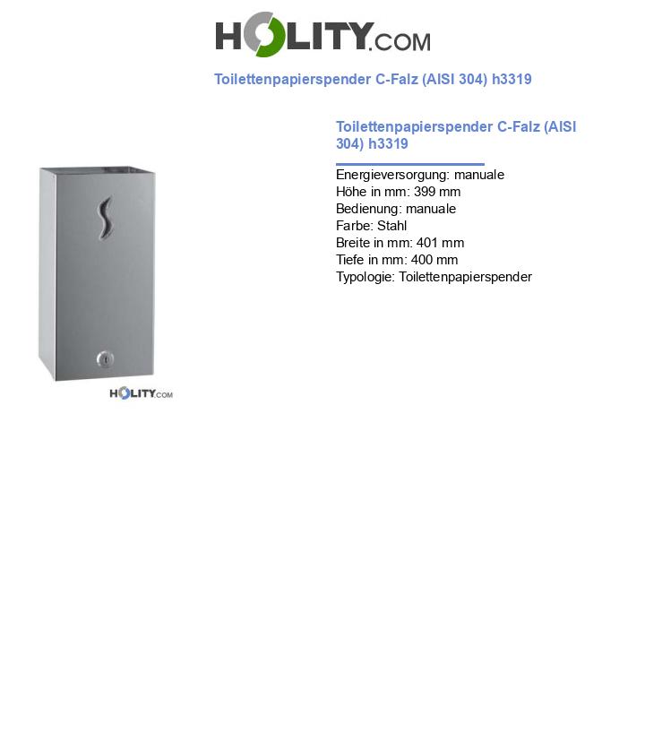 Toilettenpapierspender C-Falz (AISI 304) h3319