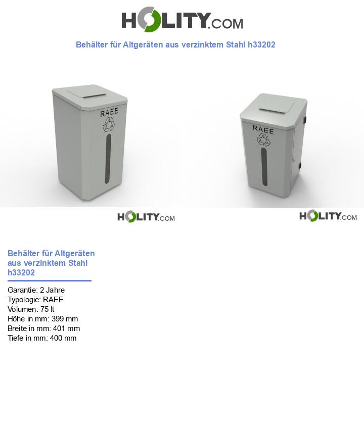 Behälter für Altgeräten aus verzinktem Stahl h33202