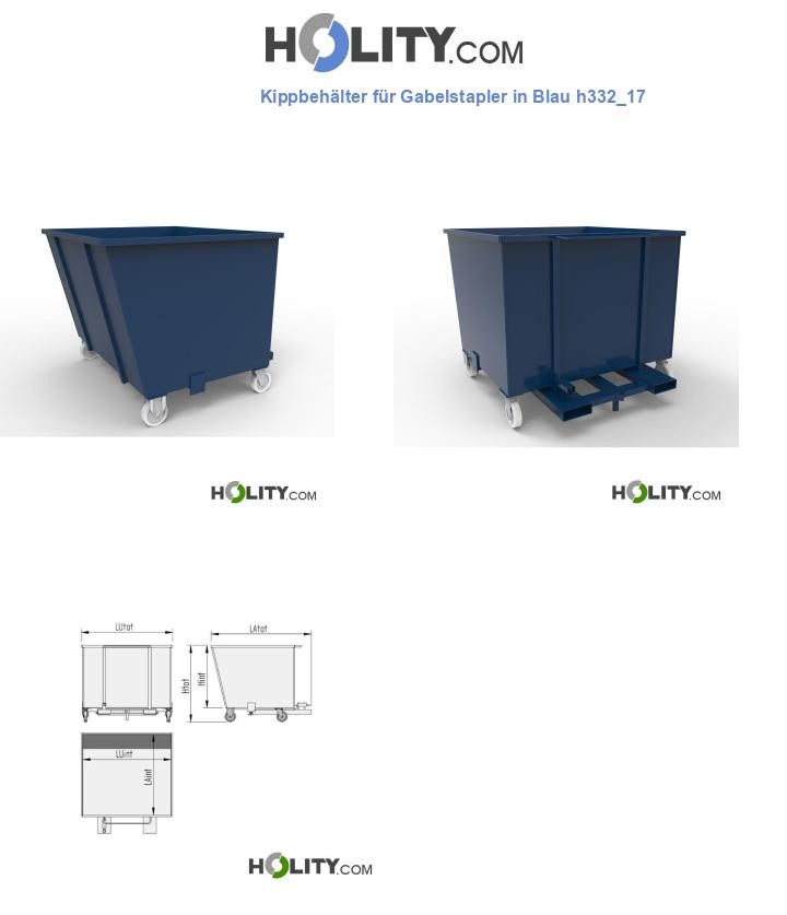 Kippbehälter für Gabelstapler in Blau h332_17