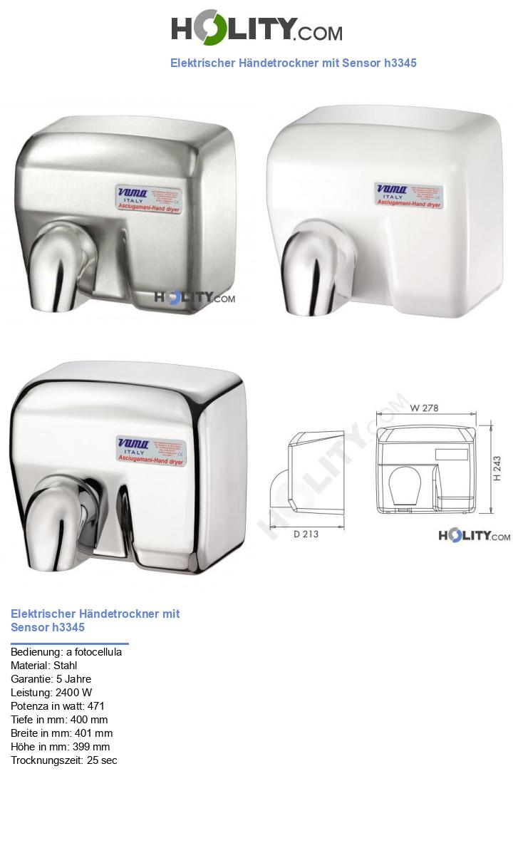 Elektrischer Händetrockner mit Sensor h3345