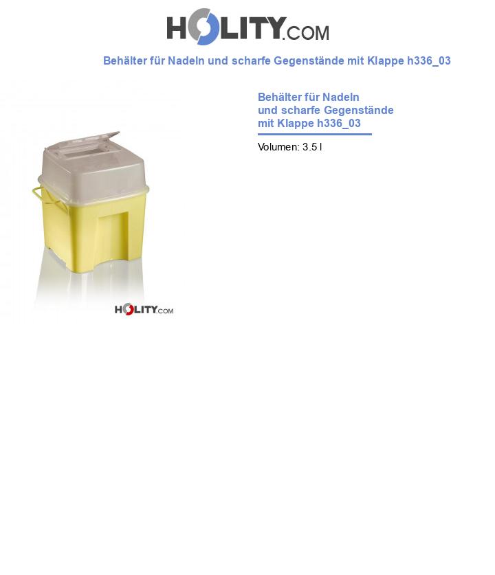 Behälter für Nadeln und scharfe Gegenstände mit Klappe h336_03