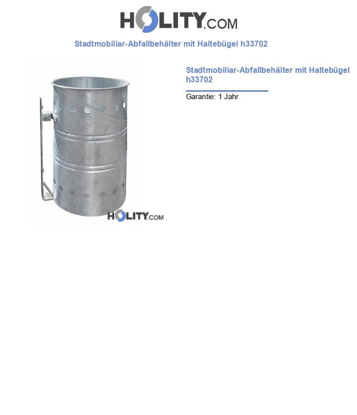 Stadtmobiliar-Abfallbehälter mit Haltebügel h33702