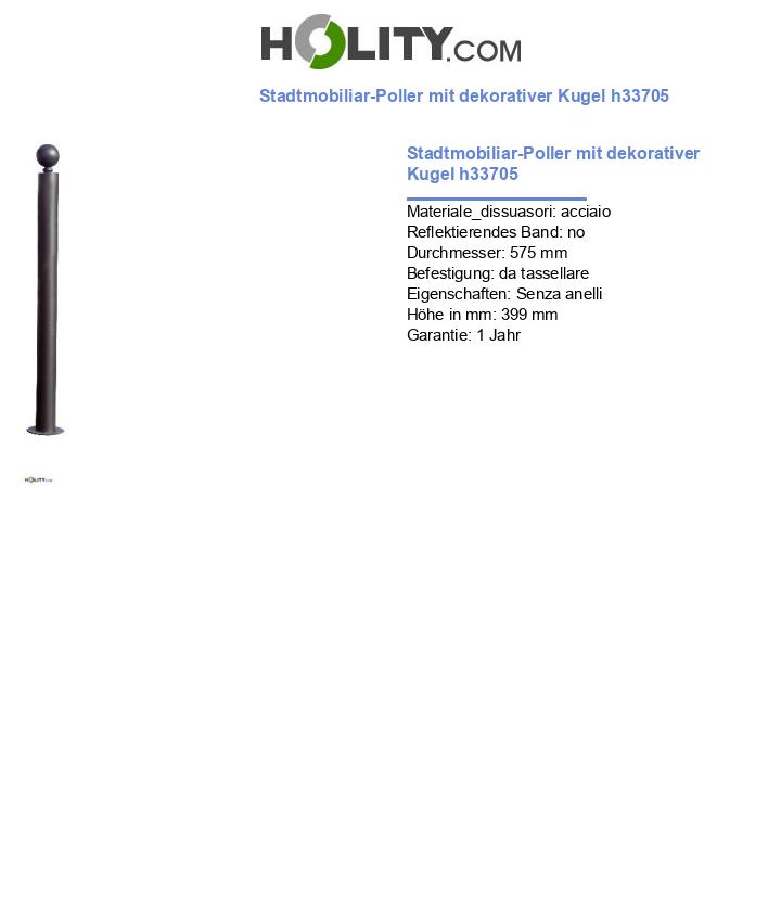 Stadtmobiliar-Poller mit dekorativer Kugel h33705