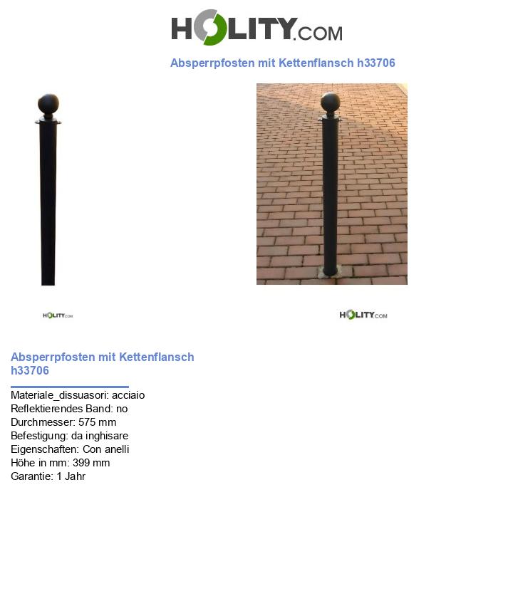 Absperrpfosten mit Kettenflansch h33706