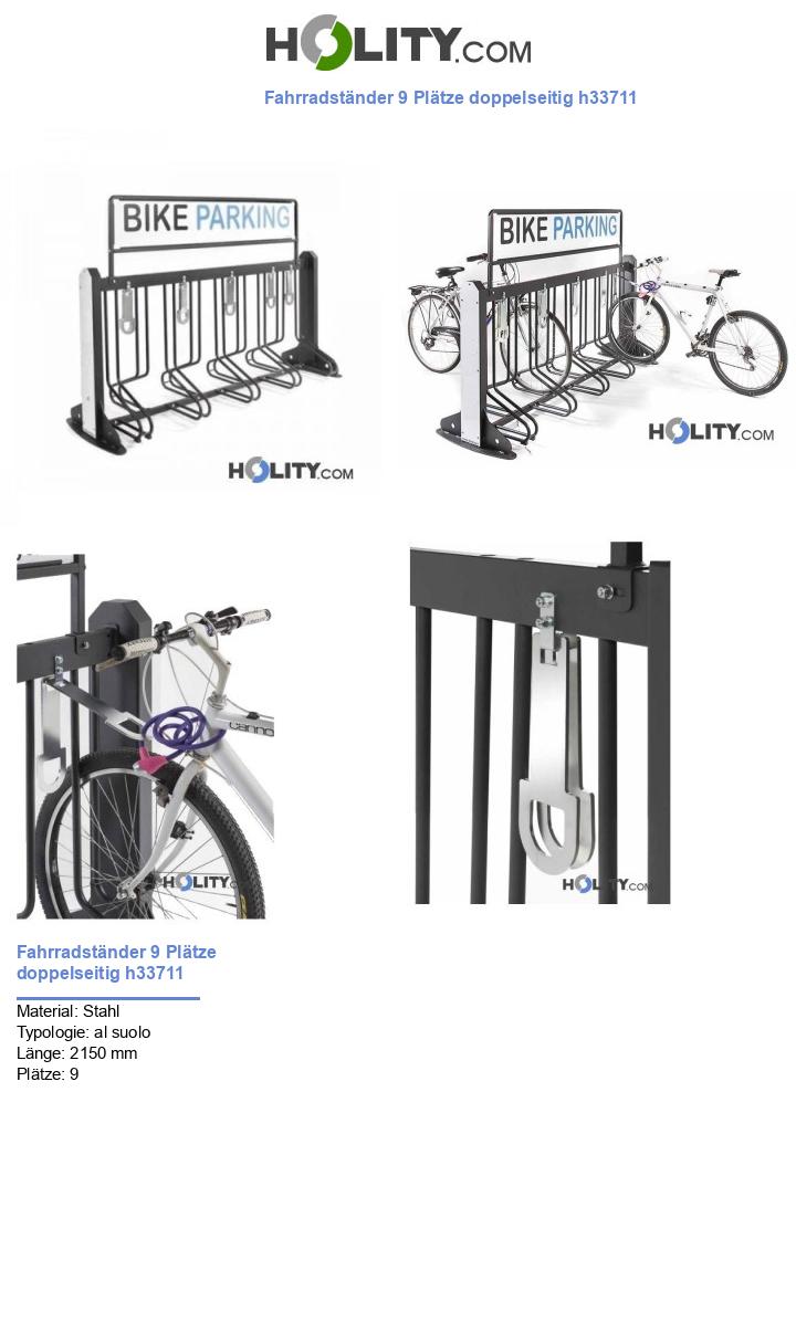 Fahrradständer 9 Plätze doppelseitig h33711