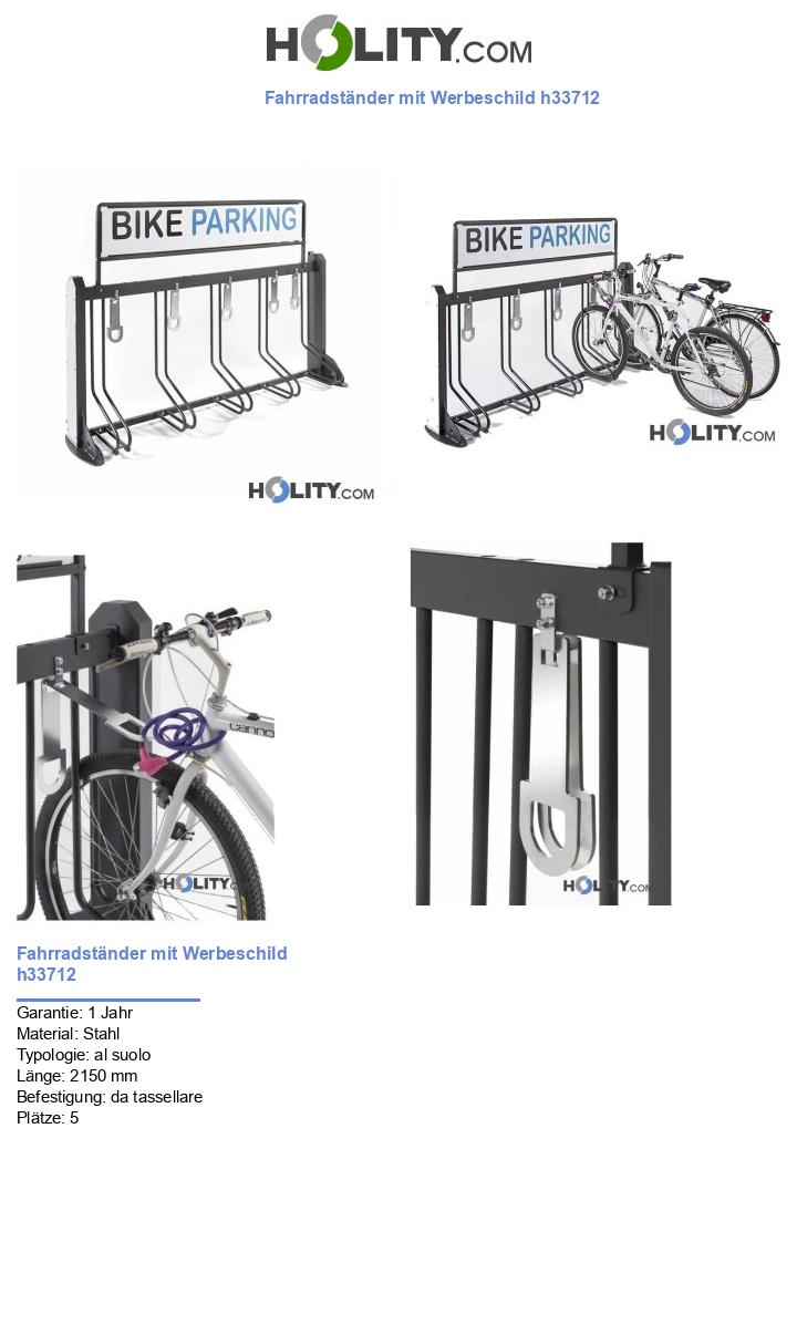 Fahrradständer mit Werbeschild h33712