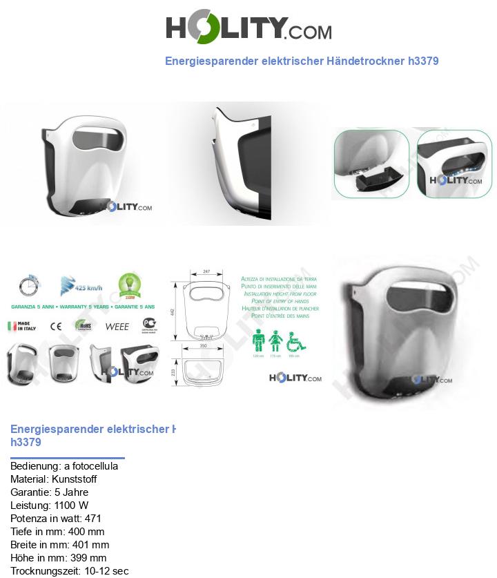 Energiesparender elektrischer Händetrockner h3379