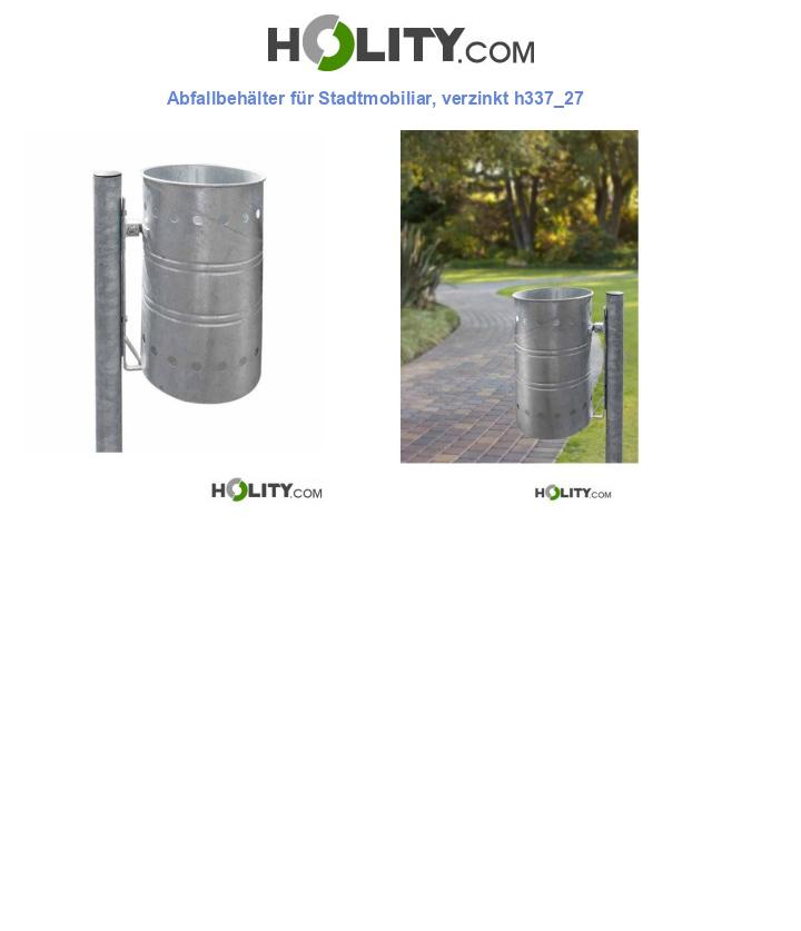 Abfallbehälter für Stadtmobiliar, verzinkt h337_27
