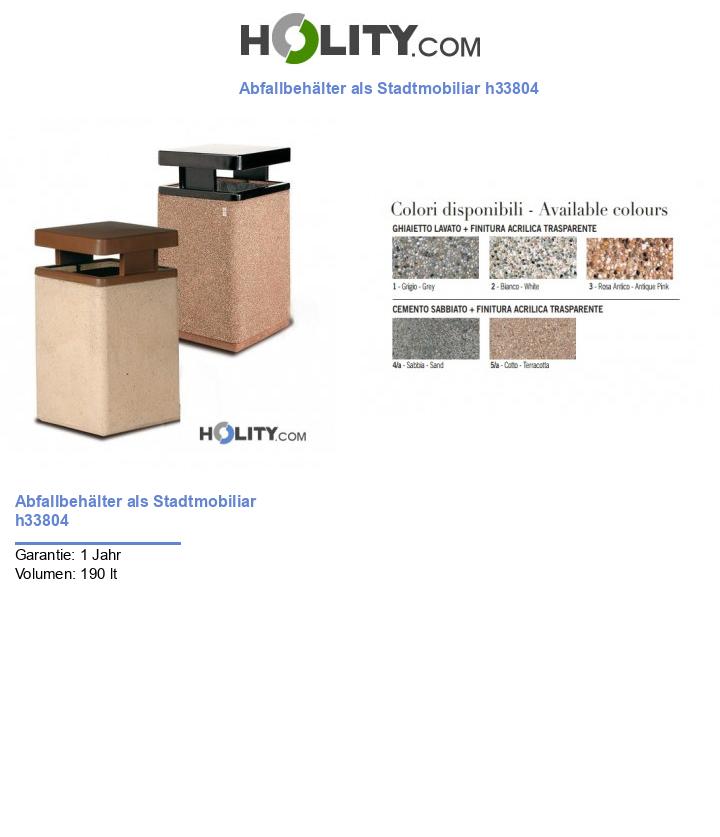Abfallbehälter als Stadtmobiliar h33804