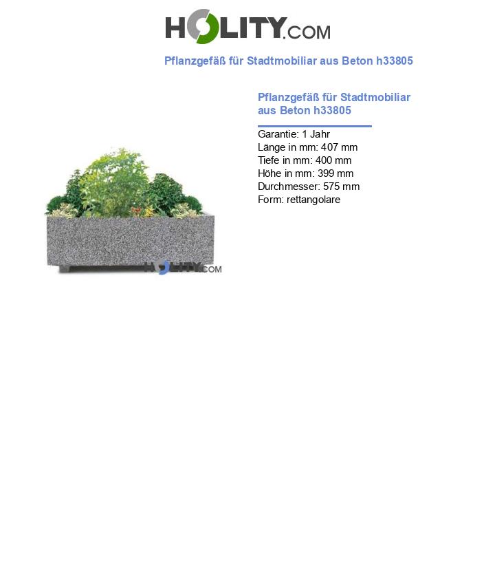 Pflanzgefäß für Stadtmobiliar aus Beton h33805