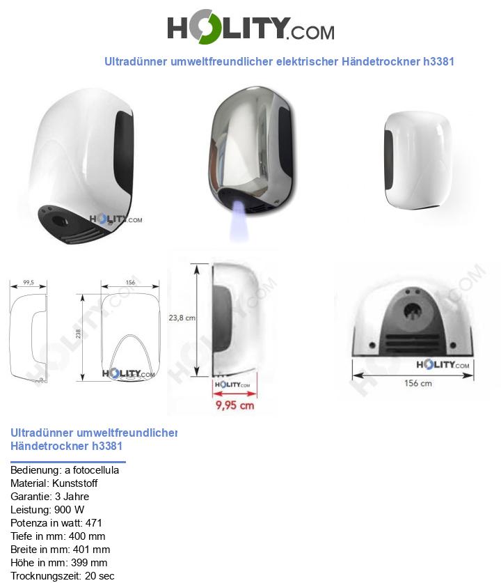 Ultradünner umweltfreundlicher elektrischer Händetrockner h3381