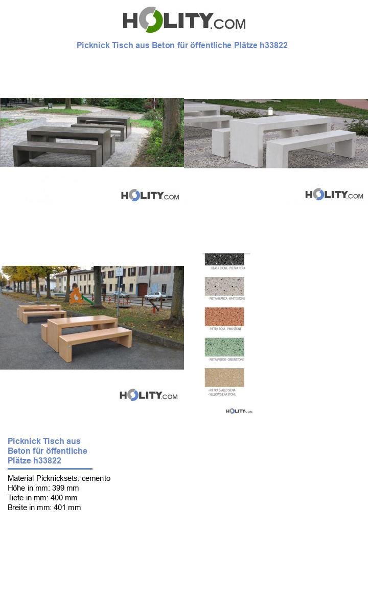 Picknick Tisch aus Beton für öffentliche Plätze h33822