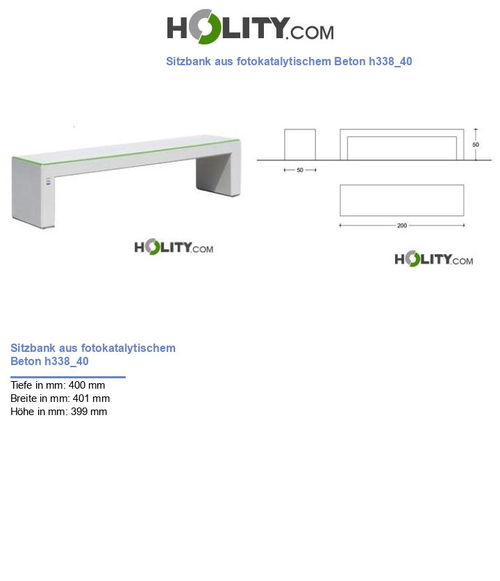 Sitzbank aus fotokatalytischem Beton h338_40