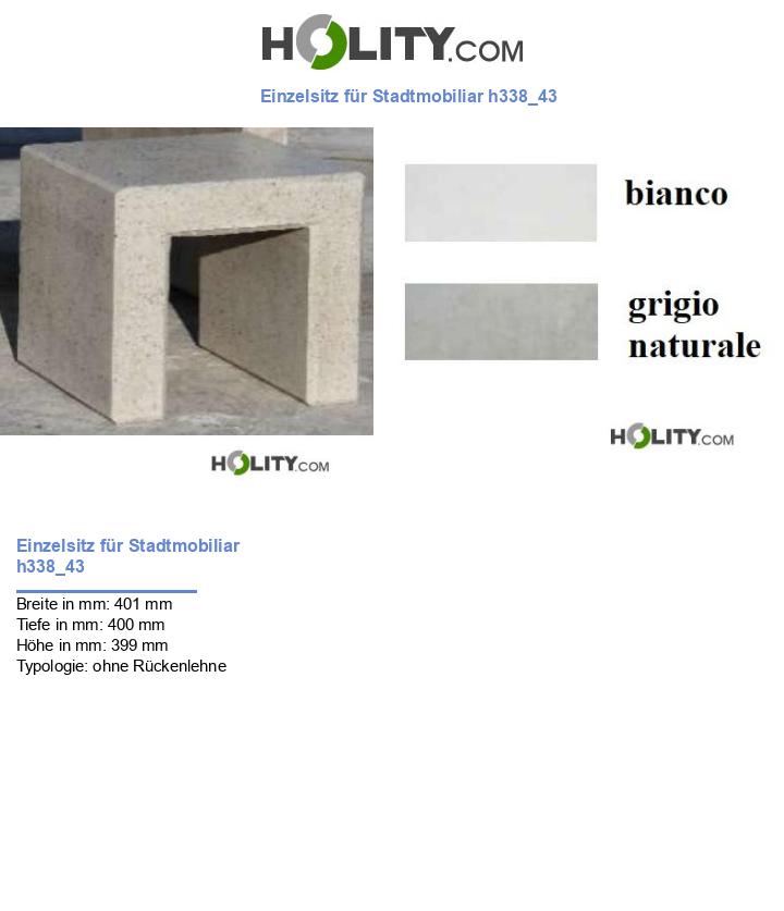 Einzelsitz für Stadtmobiliar h338_43