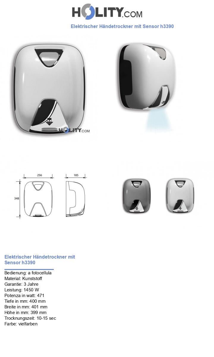 Elektrischer Händetrockner mit Sensor h3390