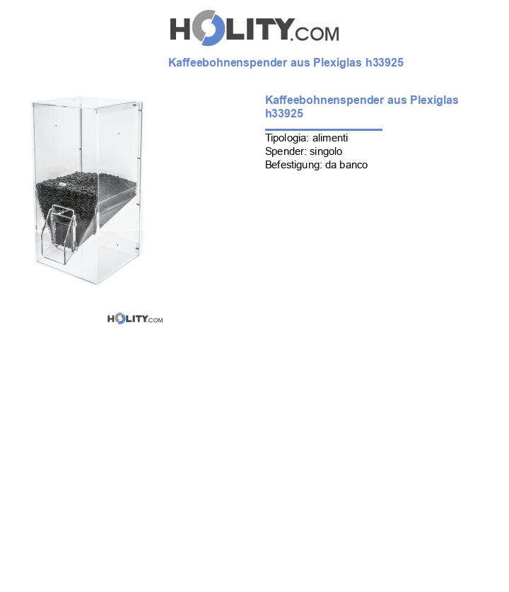 Kaffeebohnenspender aus Plexiglas h33925