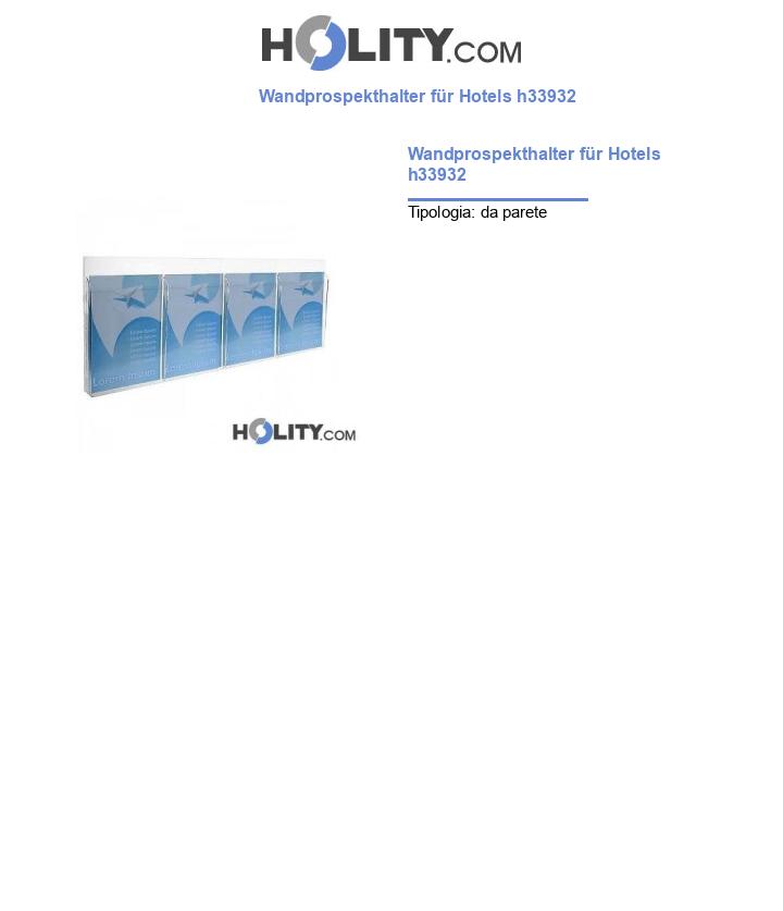 Wandprospekthalter für Hotels h33932