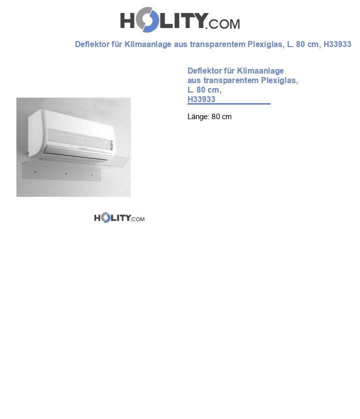 Deflektor für Klimaanlage aus transparentem Plexiglas, L. 80 cm, H33933