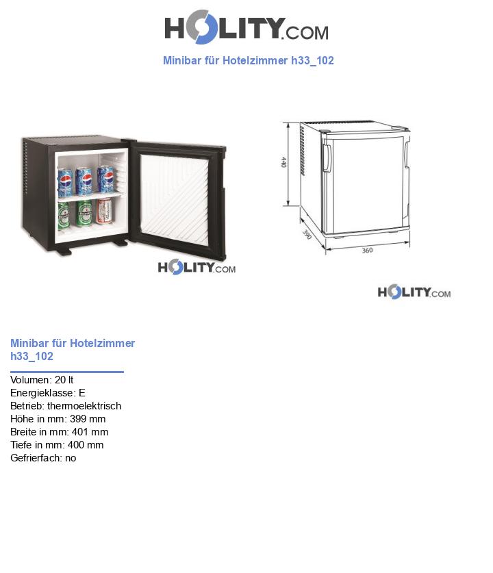 Minibar für Hotelzimmer mit 20 Liter h33_102